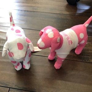 Pink Victoria’s Secret mini stuffed dogs